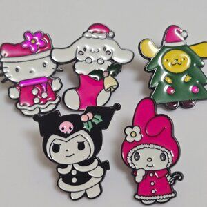 Christmas Holiday Sanrio enamel Pin Hello Kitty, Kuromi, My Melody, Cinnamoroll
